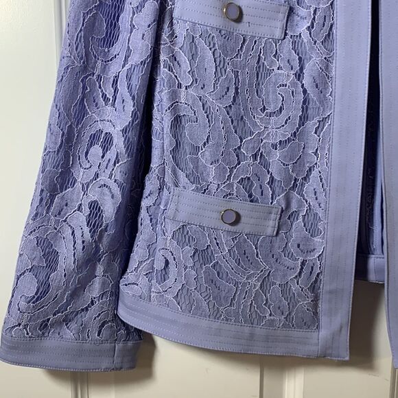 Anne Klein size 12 top lavender with lavender lace overlay - Picture 3 of 8